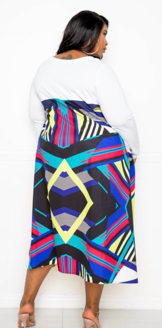 T-Shirt Tribal Pattern Dress