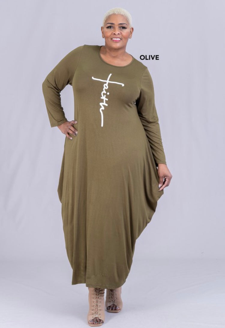 Olive "Faith" Maxi Dress