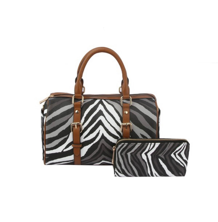 Multicolor Zebra Print Purse