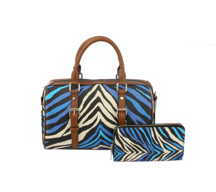 Multicolor Zebra Print Purse