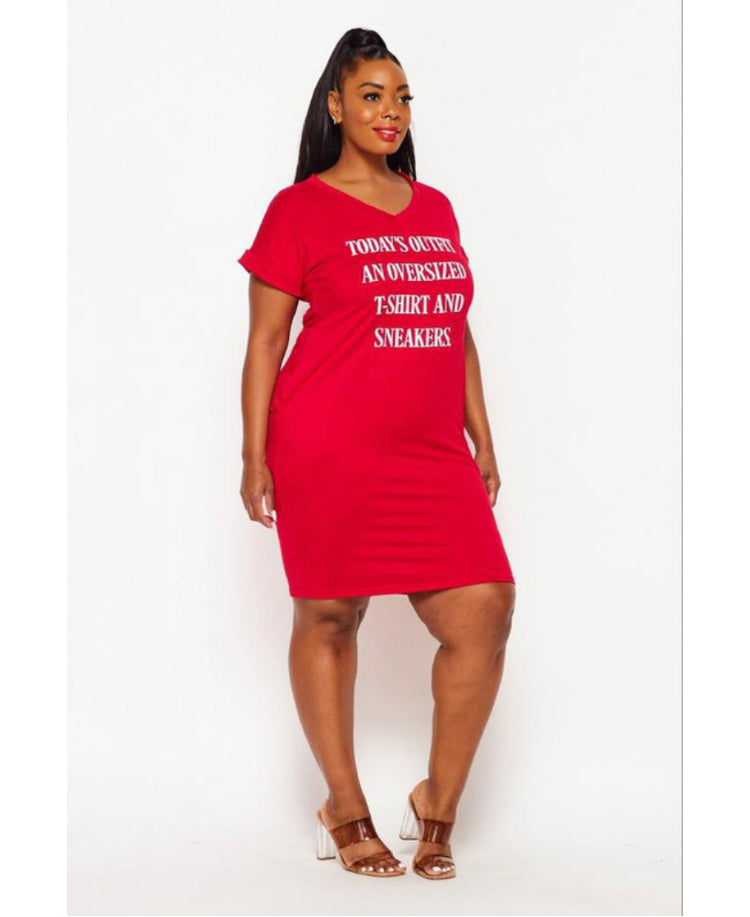 Plus V-Neck Short Sleeve Tunic Dress – JSwagHer Boutique